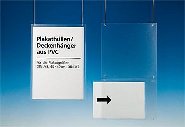 Plakathüllen / Deckenhänger. 4x geöst